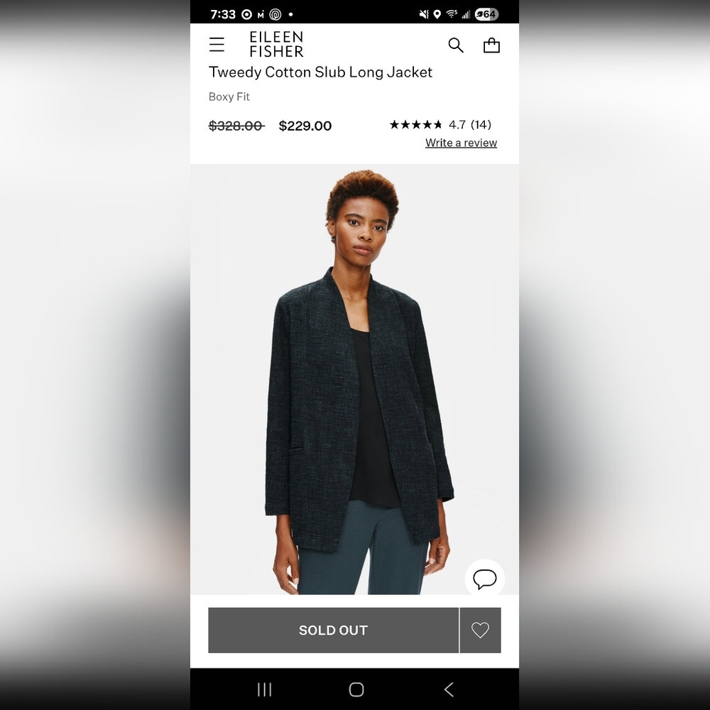 Eileen Fisher Tweed Cotton Slub Jacket